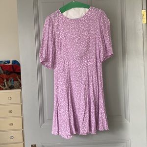 & other stories lilac floral mini dress (viscose)